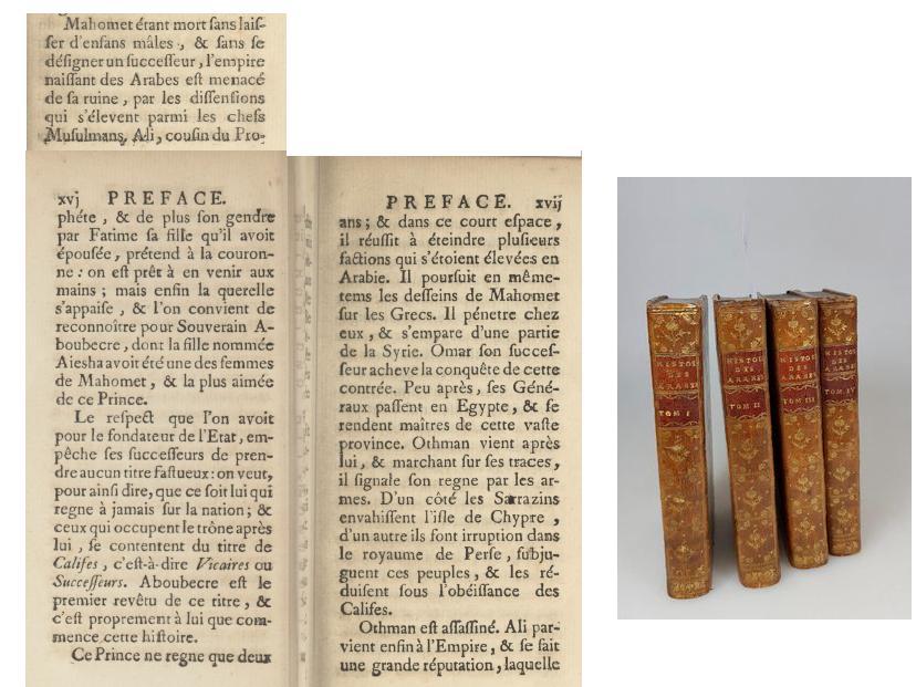 Histoire des arabes 4 volumes abbe de marigny 1750