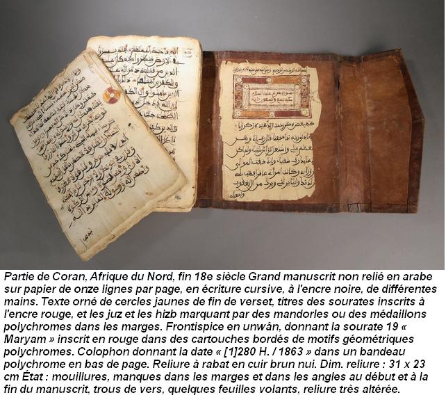 Partie de coran afrique du nord fin 18e siecle grand manuscrit